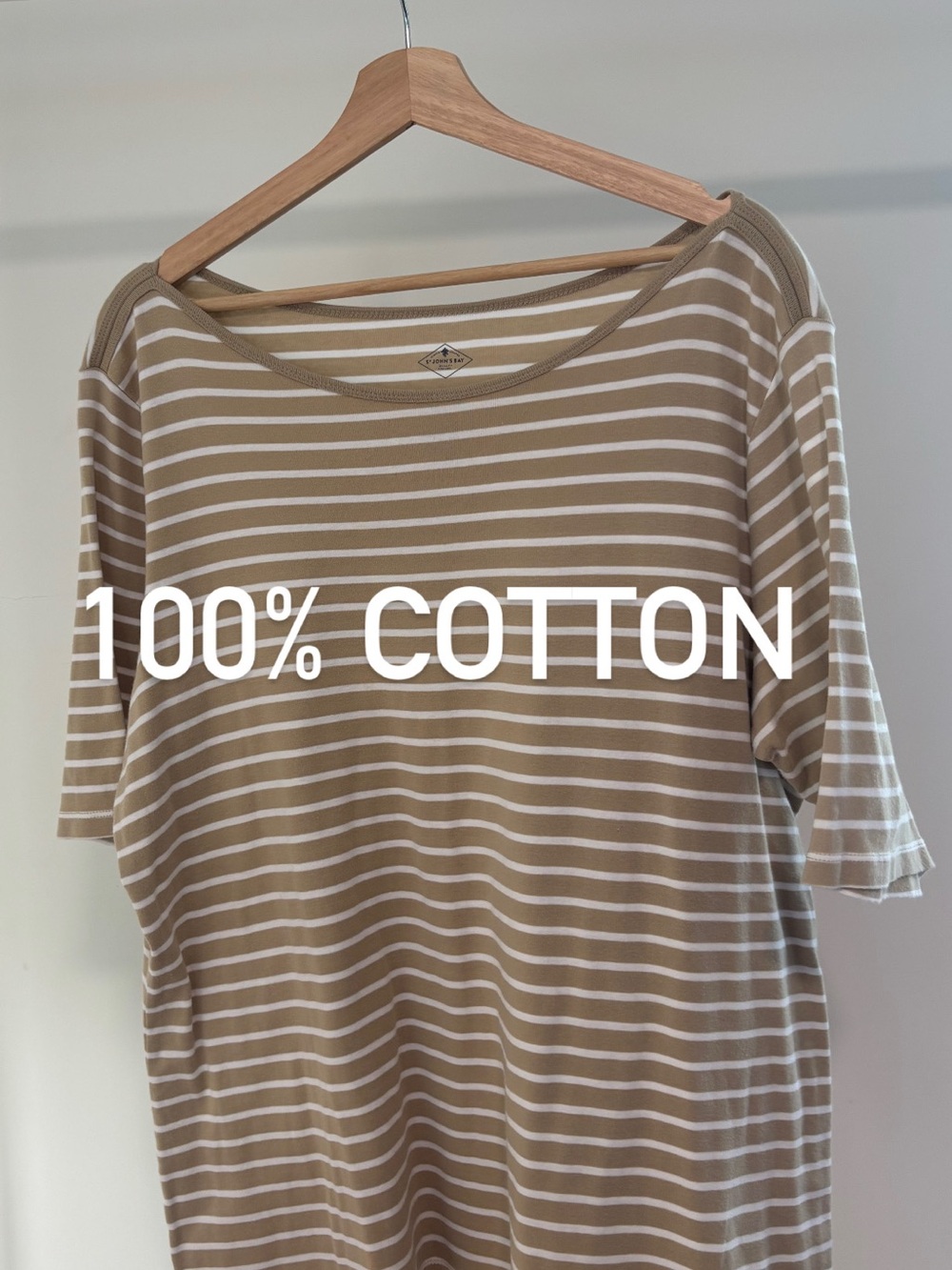 St John’s Bay Boatneck Tee | Striped | 100% cotton | size XXL